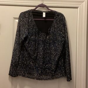 Jones New York Navy and Black Blouse